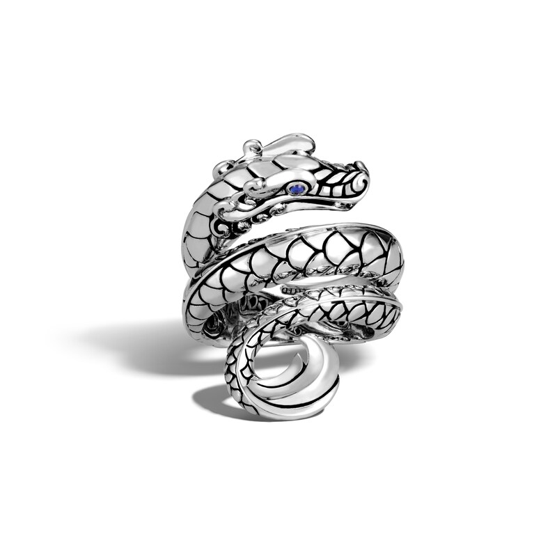 John Hardy Legends Ring Natural Blue Sapphire Sterling Silver