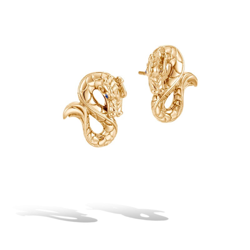 Main Image 1 of John Hardy Legends Naga Stud Earrings Natural Blue Sapphire 18K Yellow Gold