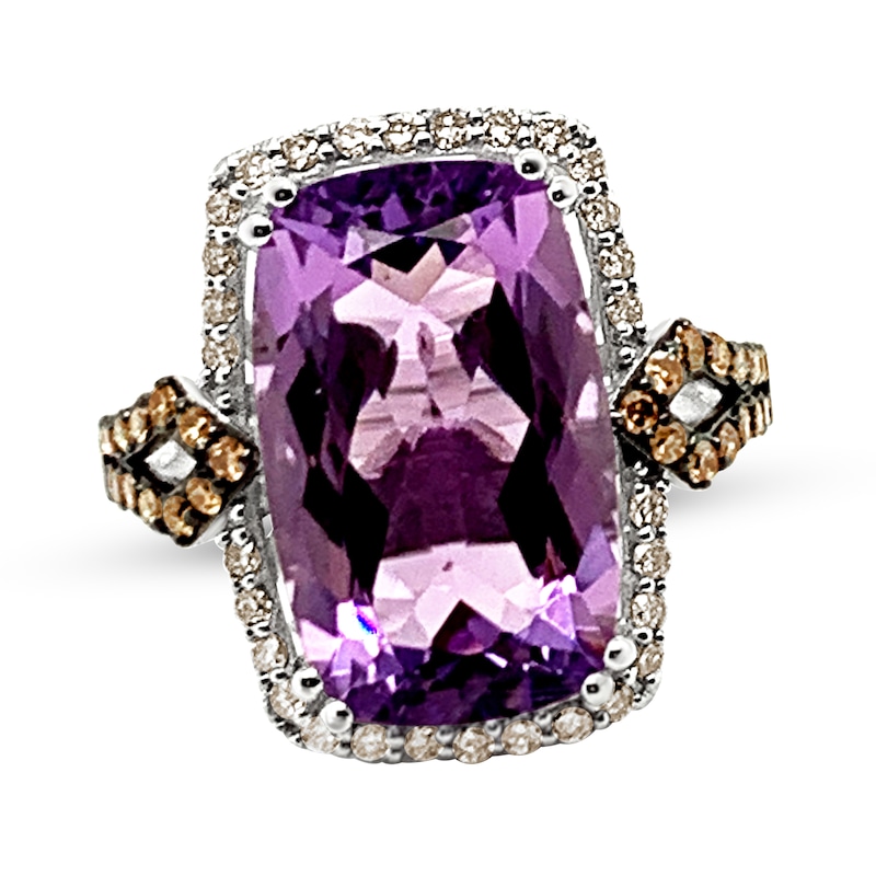 Main Image 1 of Le Vian Natural Amethyst Ring 1/2 ct tw Diamonds 14K Vanilla Gold