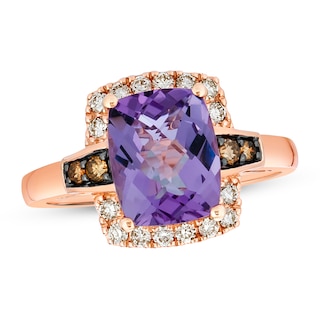 Le Vian Natural Amethyst Ring 1/3 ct tw Diamonds 14K Strawberry Gold ...
