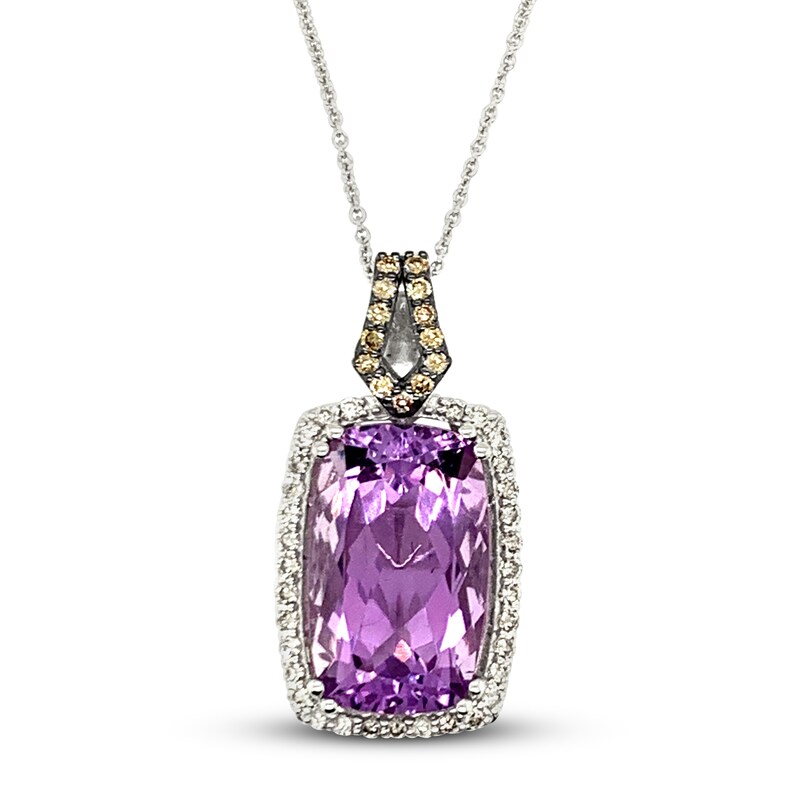 Main Image 1 of Le Vian Natural Amethyst Necklace 3/8 ct tw Diamonds 14K Vanilla Gold