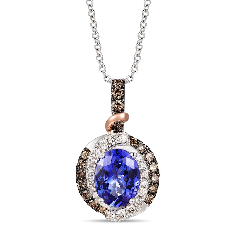 Main Image 1 of Le Vian Natural Tanzanite Necklace 1/2 ct tw Diamonds 14K White Gold