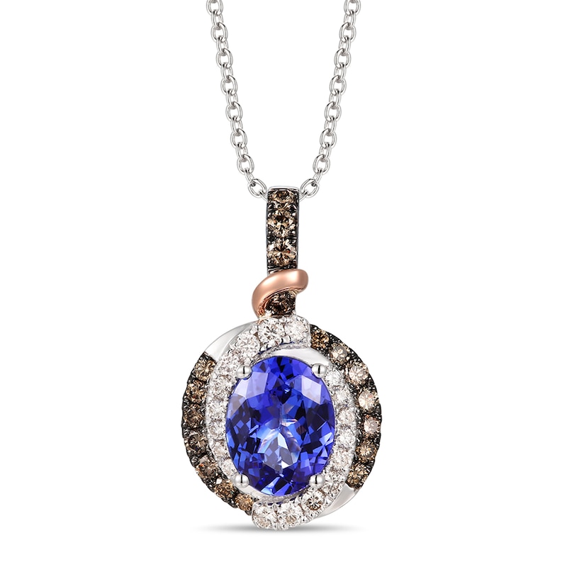 Le Vian Natural Tanzanite Necklace 1/2 ct tw Diamonds 14K White Gold