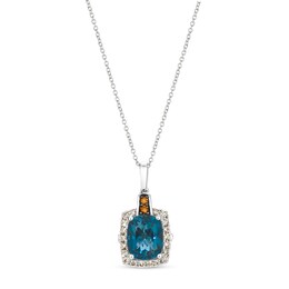 Le Vian Natural Topaz Necklace 1/3 ct tw Diamonds 14K Vanilla Gold