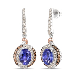 Le Vian Natural Tanzanite Earrings 3/4 ct tw Diamonds 14K Two-Tone Gold