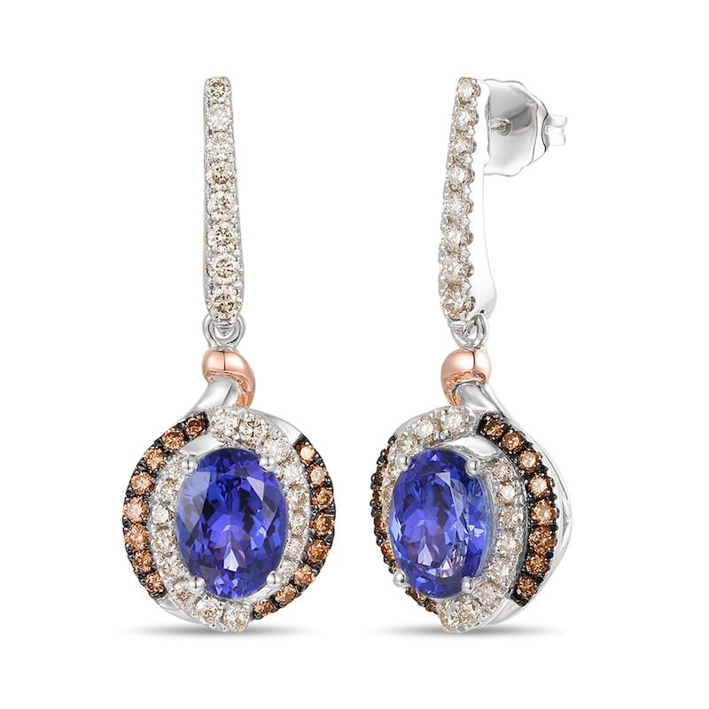 Main Image 1 of Le Vian Natural Tanzanite Earrings 3/4 ct tw Diamonds 14K Two-Tone Gold