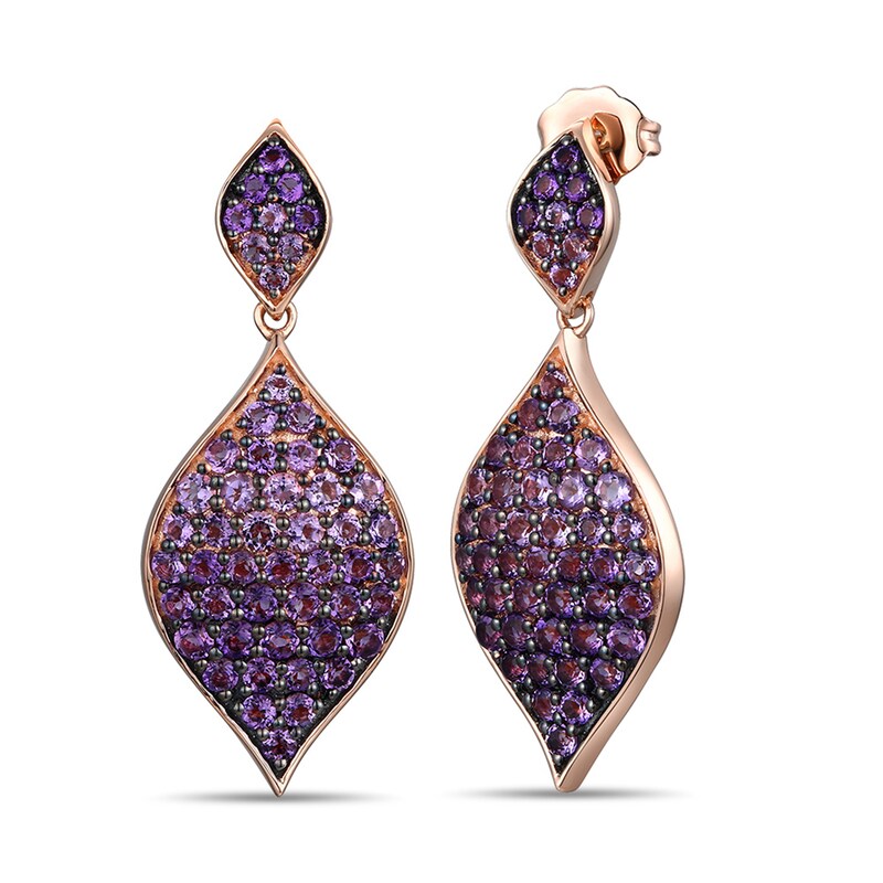 Main Image 1 of Le Vian Natural Amethyst Earrings 14K Strawberry Gold