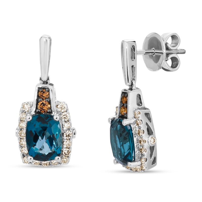 Le Vian Natural Topaz Earrings 1/2 ct tw Diamonds 14K Vanilla Gold