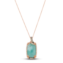 Le Vian Natural Aquaprase Necklace 1/3 ct tw Diamonds 14K Strawberry Gold