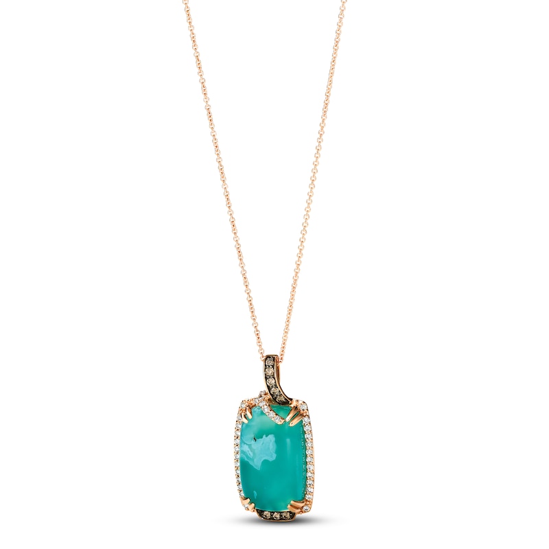 Main Image 4 of Le Vian Natural Aquaprase Necklace 1/3 ct tw Diamonds 14K Strawberry Gold