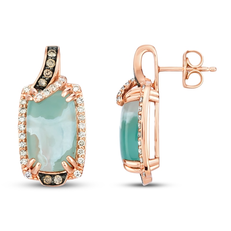 Main Image 2 of Le Vian Natural Aquaprase Earrings 1/2 ct tw Diamonds 14K Strawberry Gold