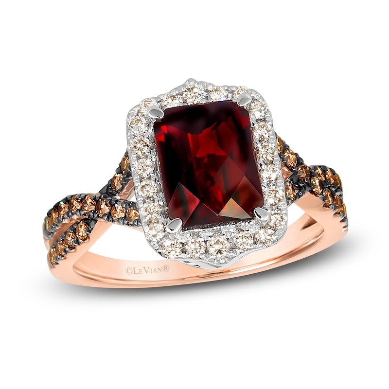 Main Image 1 of Le Vian Natural Garnet Ring 1/2 ct tw Diamonds 14K Two-Tone Gold