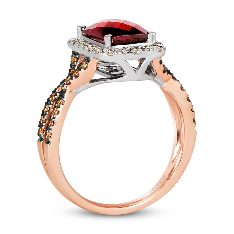 Main Image 3 of Le Vian Natural Garnet Ring 1/2 ct tw Diamonds 14K Two-Tone Gold