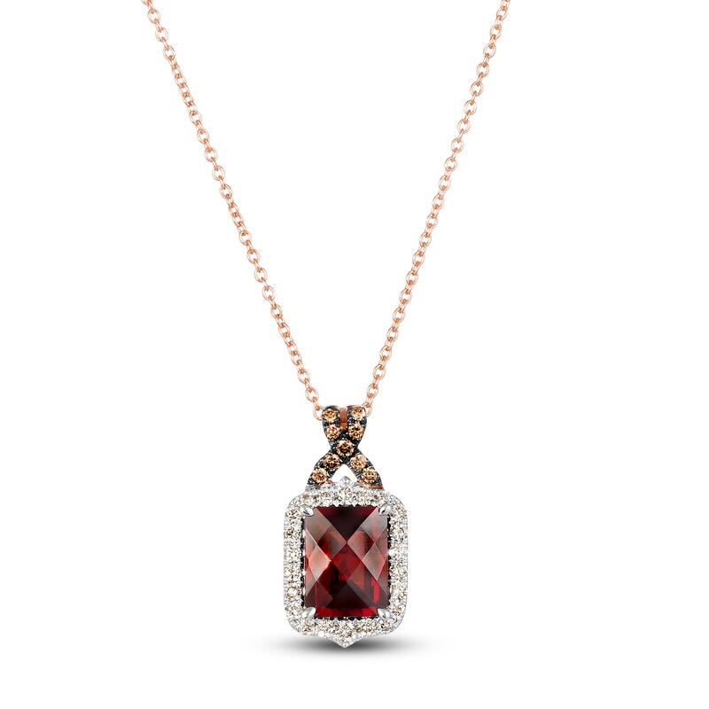 Main Image 1 of Le Vian Natural Garnet Necklace 1/3 ct tw Diamonds 14K Two-Tone Gold