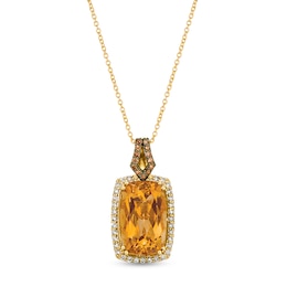 Le Vian Natural Citrine Necklace 3/8 ct tw Diamonds 14K Honey Gold