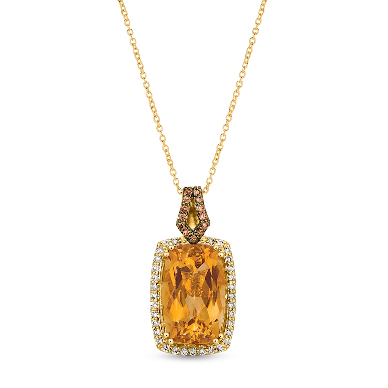 Le Vian Natural Citrine Necklace 3/8 ct tw Diamonds 14K Honey Gold