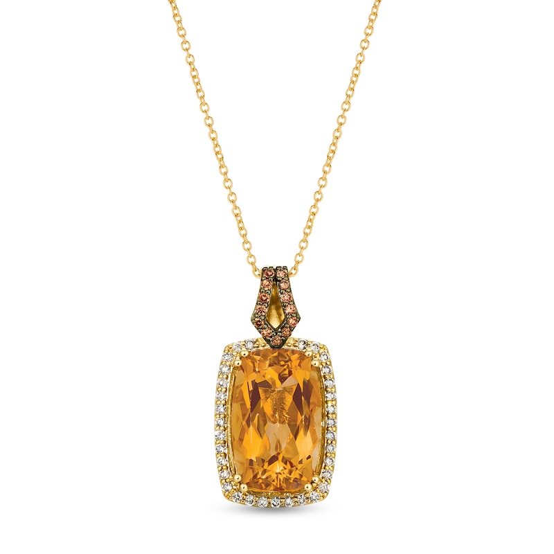 Main Image 1 of Le Vian Natural Citrine Necklace 3/8 ct tw Diamonds 14K Honey Gold