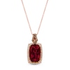 Thumbnail Image 1 of Le Vian Natural Garnet Necklace 3/8 ct tw Diamonds 14K Strawberry Gold