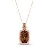 Thumbnail Image 1 of Le Vian Natural Smoky Quartz Necklace 3/8 ct tw Diamonds 14K Strawberry Gold
