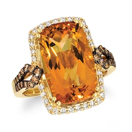 Le Vian Natural Citrine Ring 1/2 ct tw Diamonds 14K Honey Gold