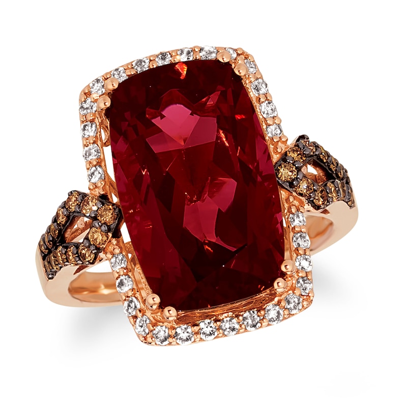 Le Vian Natural Garnet Ring 1/2 ct tw Diamonds 14K Strawberry Gold