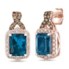 Thumbnail Image 0 of Le Vian Natural Blue Topaz Earrings 1/2 ct tw Diamonds 14K Strawberry Gold