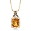 Thumbnail Image 0 of Le Vian Natural Citrine Necklace 1/3 ct tw Diamonds 14K Honey Gold