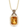 Thumbnail Image 1 of Le Vian Natural Citrine Necklace 1/3 ct tw Diamonds 14K Honey Gold