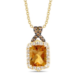 Le Vian Natural Citrine Necklace 1/3 ct tw Diamonds 14K Honey Gold