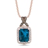 Thumbnail Image 0 of Le Vian Natural Blue Topaz Necklace 1/3 ct tw Diamonds 14K Strawberry Gold
