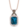 Thumbnail Image 1 of Le Vian Natural Blue Topaz Necklace 1/3 ct tw Diamonds 14K Strawberry Gold