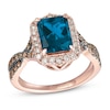 Thumbnail Image 1 of Le Vian Natural Blue Topaz Ring 1/2 ct tw Diamonds 14K Strawberry Gold