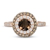 Thumbnail Image 4 of Le Vian Natural Chocolate Quartz Ring 5/8 ct tw Diamonds 14K Strawberry Gold