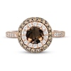 Thumbnail Image 3 of Le Vian Natural Chocolate Quartz Ring 5/8 ct tw Diamonds 14K Strawberry Gold