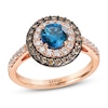 Thumbnail Image 1 of Le Vian Natural Blue Topaz Ring 5/8 ct tw Diamonds 14K Strawberry Gold