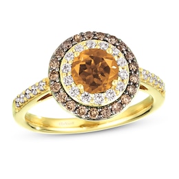 Le Vian Natural Citrine Ring 5/8 ct tw Diamonds 14K Honey Gold
