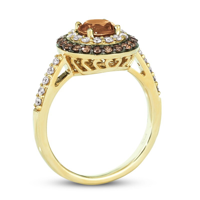 Main Image 3 of Le Vian Natural Citrine Ring 5/8 ct tw Diamonds 14K Honey Gold