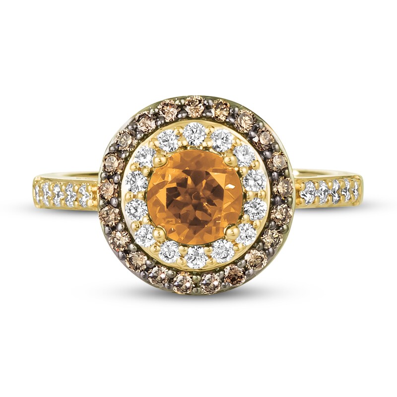 Le Vian Natural Citrine Ring 5/8 ct tw Diamonds 14K Honey Gold