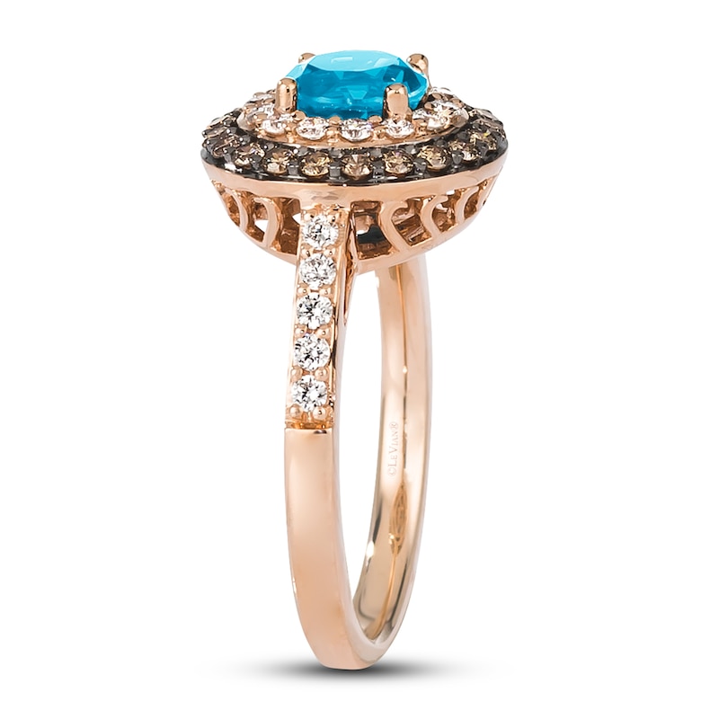 Main Image 2 of Le Vian Natural Blue Topaz Ring 5/8 ct tw Diamonds 14K Strawberry Gold