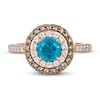 Thumbnail Image 3 of Le Vian Natural Blue Topaz Ring 5/8 ct tw Diamonds 14K Strawberry Gold