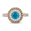 Thumbnail Image 4 of Le Vian Natural Blue Topaz Ring 5/8 ct tw Diamonds 14K Strawberry Gold