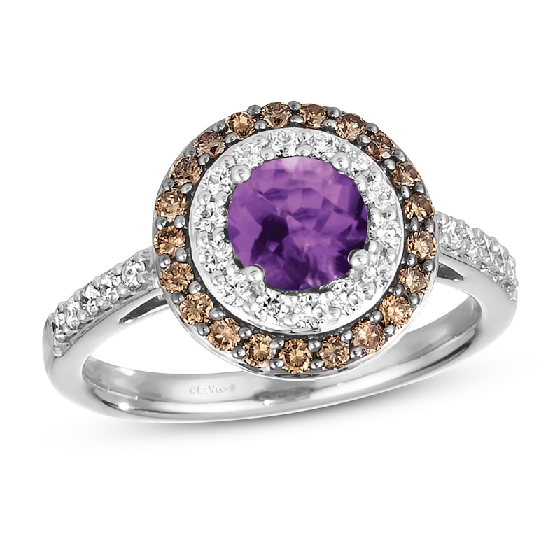 Le Vian Natural Amethyst Ring 5/8 ct tw Diamonds 14K Vanilla Gold