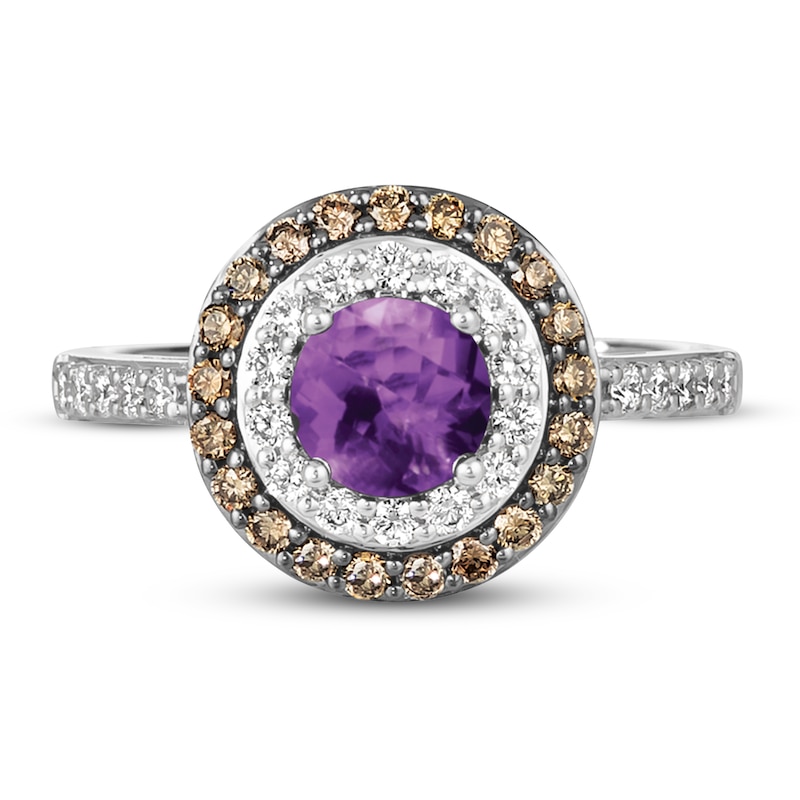 Main Image 4 of Le Vian Natural Amethyst Ring 5/8 ct tw Diamonds 14K Vanilla Gold