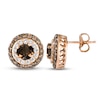 Thumbnail Image 1 of Le Vian Natural Smoky Quartz Earrings 7/8 ct tw Diamonds 14K Strawberry Gold