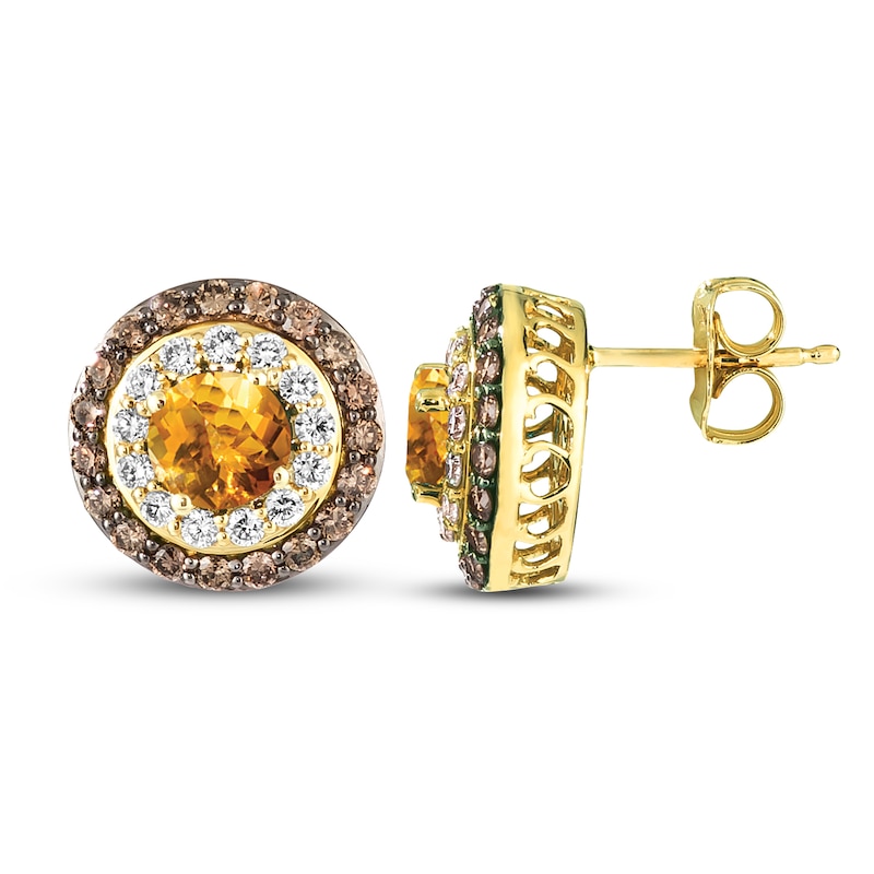 Main Image 2 of Le Vian Natural Citrine Earrings 7/8 ct tw Diamonds 14K Honey Gold