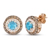 Thumbnail Image 1 of Le Vian Natural Blue Topaz Earrings 7/8 ct tw Diamonds 14K Strawberry Gold