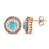 Thumbnail Image 1 of Le Vian Natural Blue Topaz Earrings 7/8 ct tw Diamonds 14K Strawberry Gold