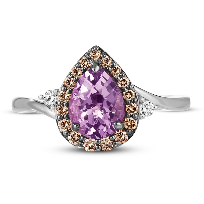 Main Image 4 of Le Vian Natural Amethyst Ring 1/4 ct tw Diamonds 14K Vanilla Gold
