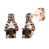 Thumbnail Image 0 of Le Vian Natural Chocolate Quartz Earrings 1/8 ct tw Diamonds 14K Strawberry Gold