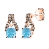 Thumbnail Image 1 of Le Vian Natural Blue Topaz Earrings 1/8 ct tw Diamonds 14K Strawberry Gold